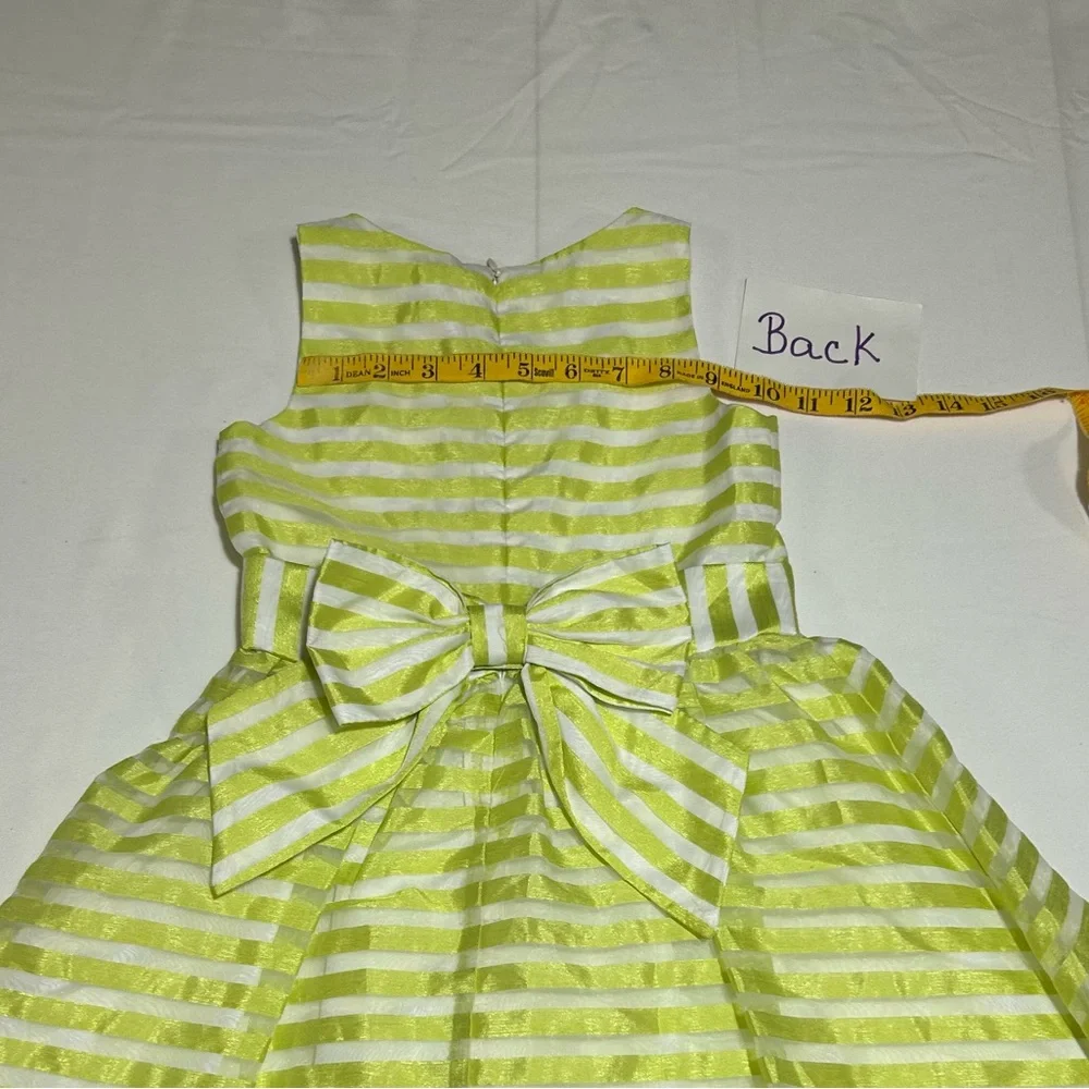 Gymboree Girls 4 Green White Striped Organza Dress Twirl Party Spring Easter